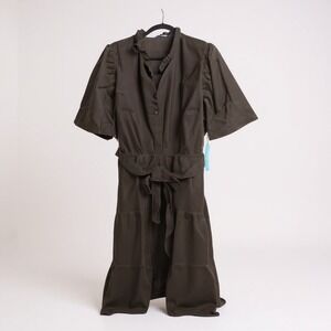 Draper James Black Velvet Midi Dress Short Sleeves‎ NEW 1X